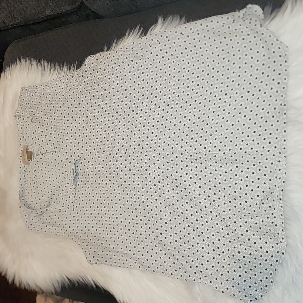 LOFT Outlet Gray with White Daisies Sleeveless Top, Pre-Owned in EUC, Sz Small